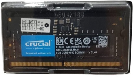 Memoria DDR5 8GB 4800 SODIMM CL40 1.1v 